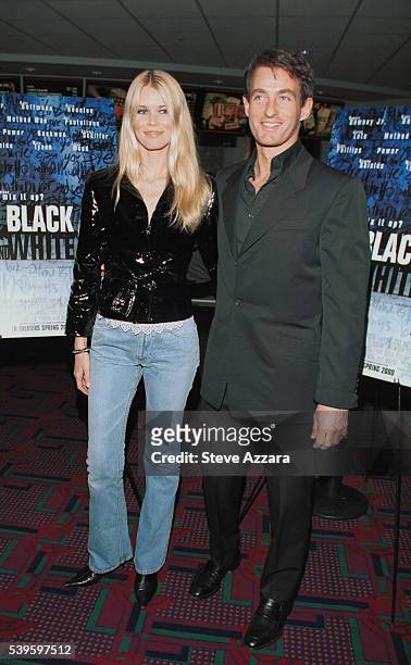 Model Claudia Schiffer with Tim Jeffries.