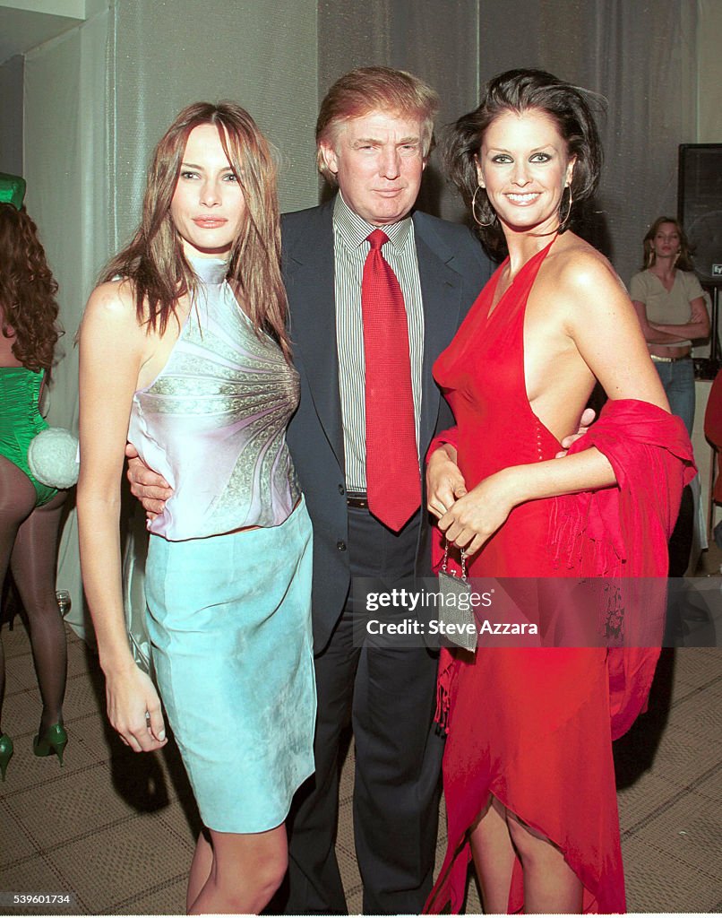 Donald Trump with girlfriend Melania Knauss and Kylie Bax . News Photo