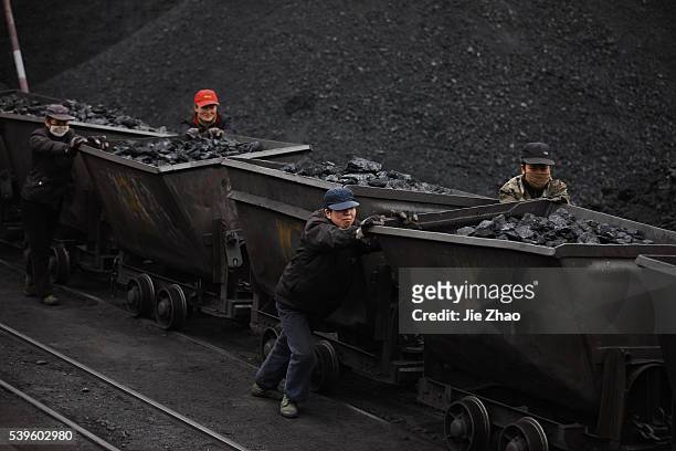 March 4, 2015 - Huaibei, Anhui, China - A man works in a coal mine in Huaibei, Anhui province, China. Environment protection will be hot topic in...