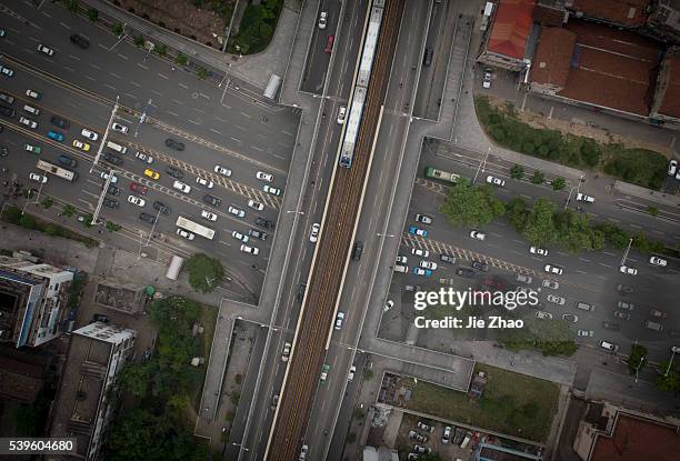 Aerial view of city landscape in Wuhan, China on 7th May 2015.