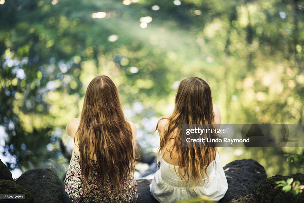 Two girls and reflection