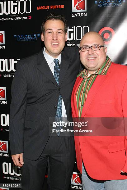 Jim Colucci and Frank DeCaro at Out Magazine honors 100 most influential people in gay culture at Out 100 Awards in New York City.