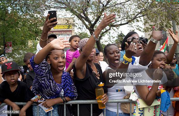 New York City Mayor Bill De Blasio marches in Brooklyn's West Indian Day Parade with his popular family, Chirlane McCray, his wife, Dante, his son,...