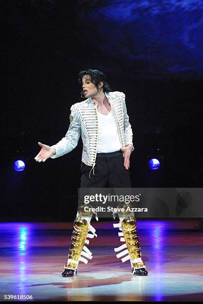 Michael Jackson performs on stage during the Democratic National Committee's "A Night At The Apollo."