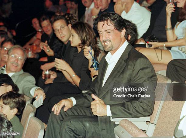 Sylvester Stallone at the boxing match.