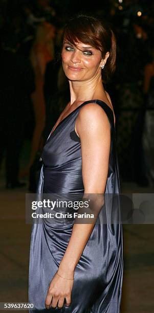 Model Helena Christensen arrives at the Vanity Fair Academy Awards® party at Morton's restaurant.