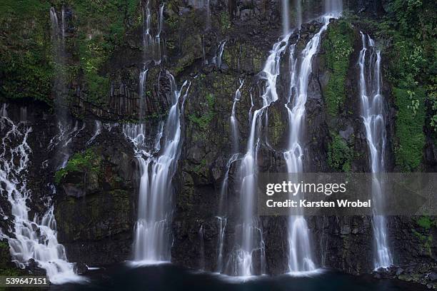 cascade de la grande ravine waterfall, grand galet, reunion - galet stock pictures, royalty-free photos & images