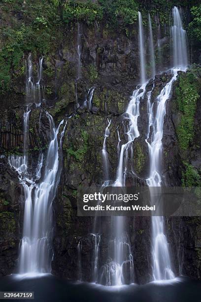 cascade de la grande ravine waterfall, grand galet, reunion - galet stock pictures, royalty-free photos & images