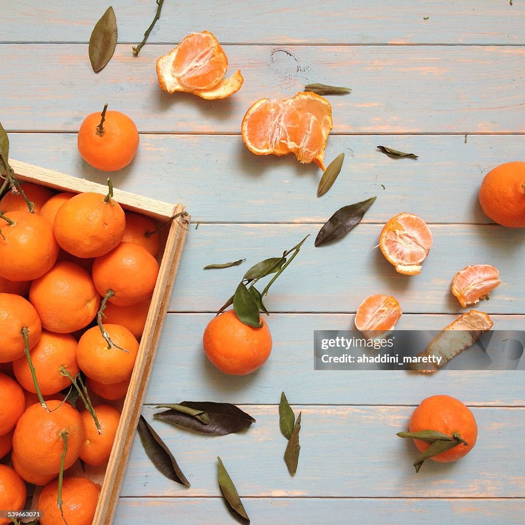 Crate of tangerines