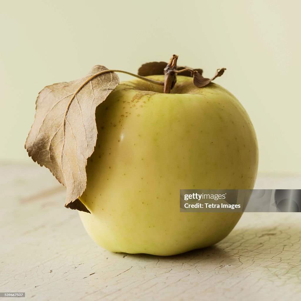 Studio shot of green apple