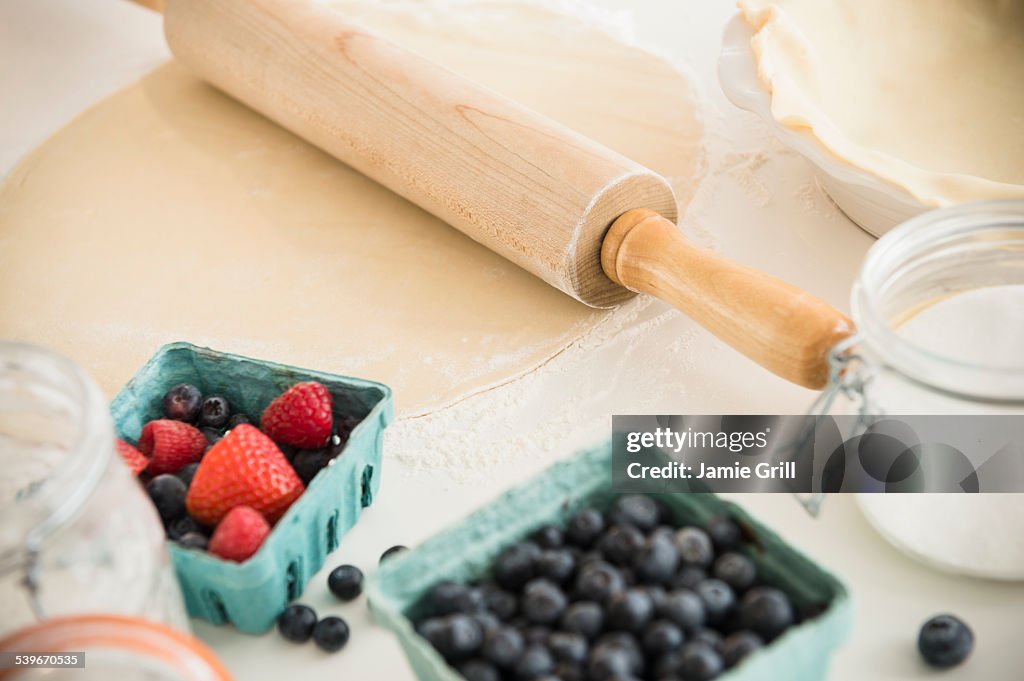 Studio shot of food fruit cake preparation