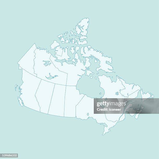 canada teal simple map on flat background - map of canada stock illustrations