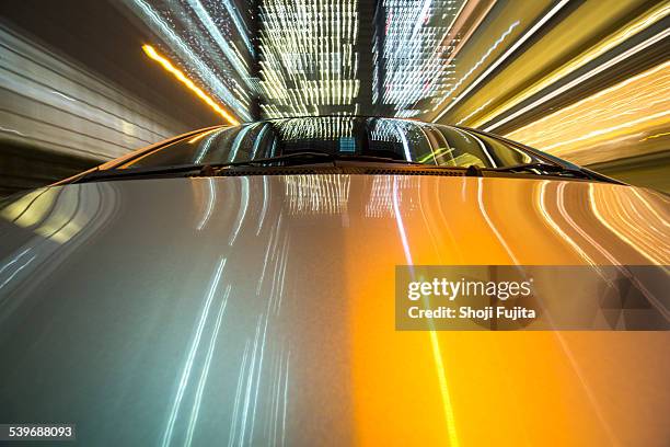 driving city at night. - land vehicle stock pictures, royalty-free photos & images