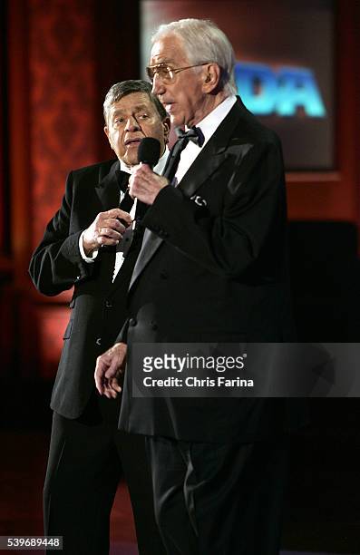 Host Jerry Lewis and co-host Ed McMahon during the 42nd Annual Jerry Lewis MDA Labor Day Telethon at the South Point Hotel & Casino. The 21½-hour,...