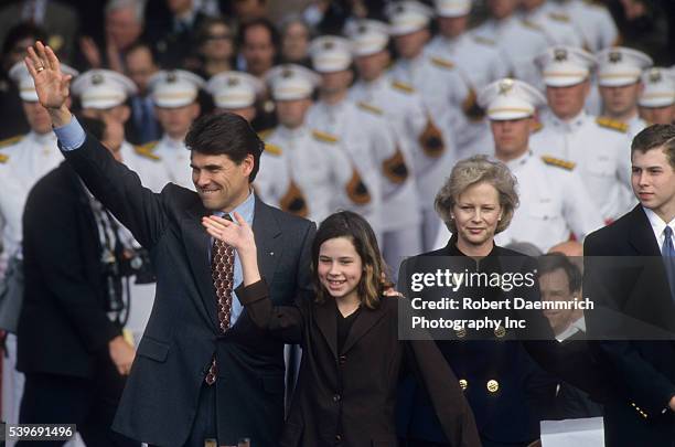 Lt. Governor Rick Perry sworn into office as Lt. Governor of Texas January 19, 1999 at the Texas State Capitol, Austin, accompanied by daughter...