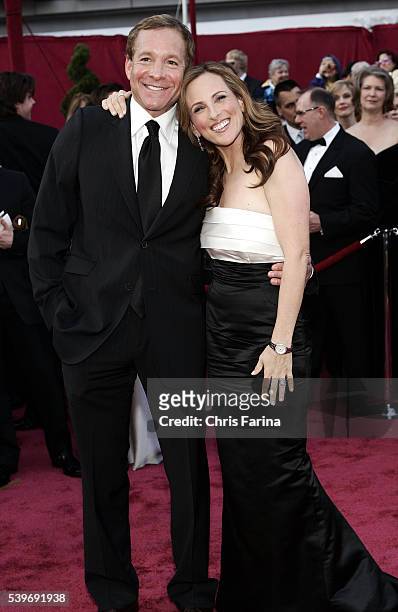 Actress Marlee Matlin and husband Kevin Grandalski arrive at the 80th Academy Awards® held at the Kodak Theatre in Los Angeles. She wears a gown by...