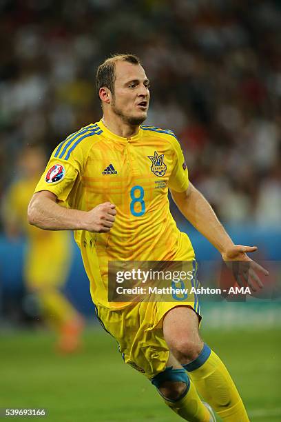 Roman Zozulya of Ukraine during the UEFA EURO 2016 Group C match between Germany and Ukraine at Stade Pierre-Mauroy on June 12, 2016 in Lille, France.