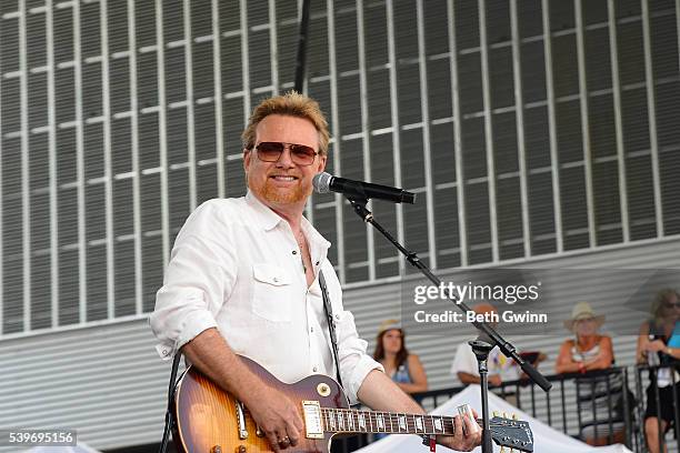 Lee Roy Parnell performs on the Honky Tonkin with Tracy Lawrence show during CMA Festival at the Ascend Stage on June 12, 2016 in Nashville,...