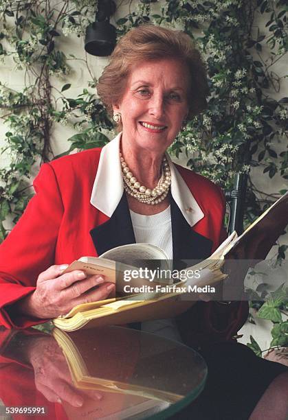 Portrait of June Dally Watkins at home in Woollahra, 6 November 1996 SHD Picture by KYLIE MELINDA SMITH