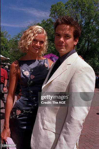 Lachlan Murdoch with his girlfriend Sara O'Hare at the Melbourne Cup, 3 November 1998, THE AGE Picture by SANDY SCHELTEMA MELB. CUP-LACHLAN MURDOCH...