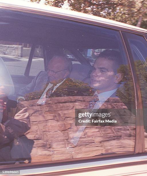 Rupert Murdoch and his son, Lachlan, leave Kirribilli House, 10TH August 1997 SHD Picture SIMON ALEKNA;