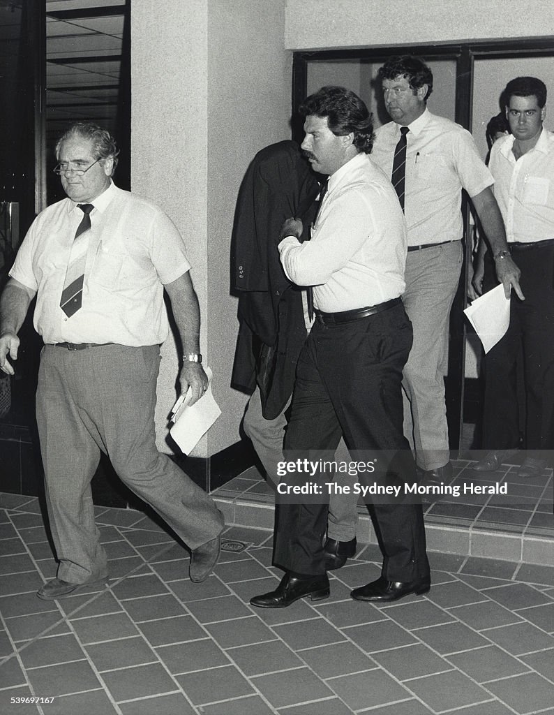 Roger Maddrell Richard Henry Lawson Maddrell is led from Chatswood Investigation ...