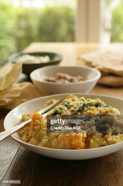 Simple Food - Dahl - Styling by Caroline Velik, 8 November 2005. The AGE Picture by REBECCA HALLAS