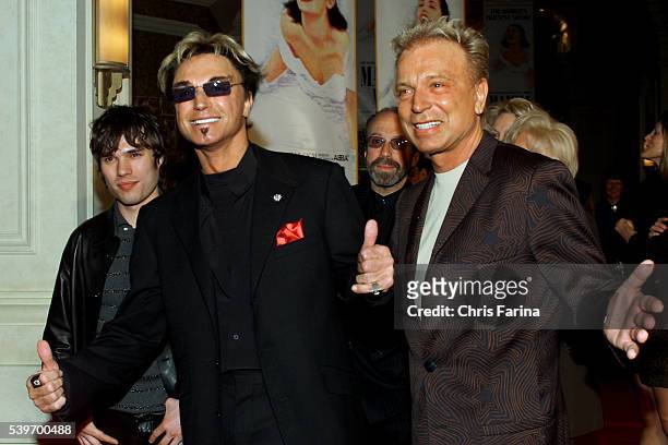 Roy Horn and Siegfried Fischbacher of the "Siegfried & Roy" show attend the opening of "Mamma Mia," the smash hit musical based on the songs of ABBA...