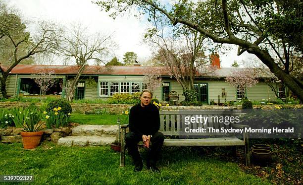 Artist, Imants Tillers, at his home in Cooma, where his latest exhibition is inspired by his garden, 23 September 2005. SMH Picture by CHRIS LANE