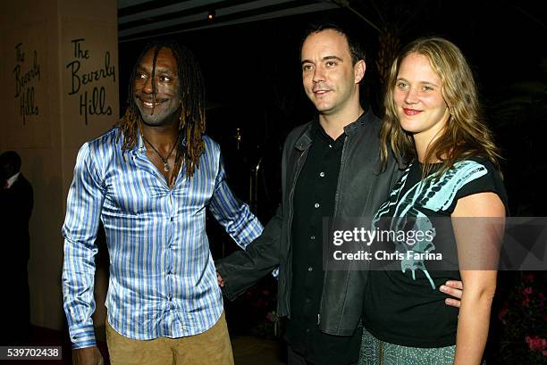 Boyd Tinsley, Dave Matthews and wife Ashley arrive at Clive Davis' Pre-Grammy awards party at the Beverly Hills Hotel.