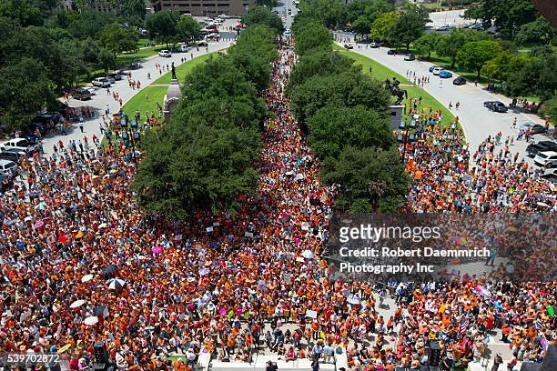 Austin, TX July 1, 2013: A crowd estimated at 5,000 converged at the south steps of the Texas Capitol on Monday for the Stand with Texas Women rally...