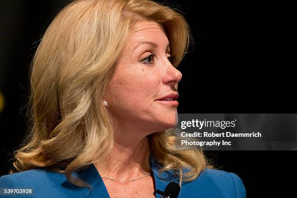 Texas Sen. Wendy Davis, who is widely expected to announce a run for Texas governor this week, talks with Texas Tribune editor Evan Smith at the...