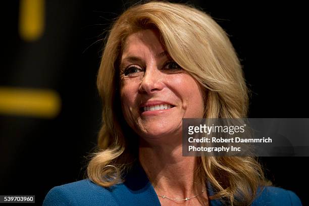 Texas Sen. Wendy Davis, who is widely expected to announce a run for Texas governor this week, talks with Texas Tribune editor Evan Smith at the...