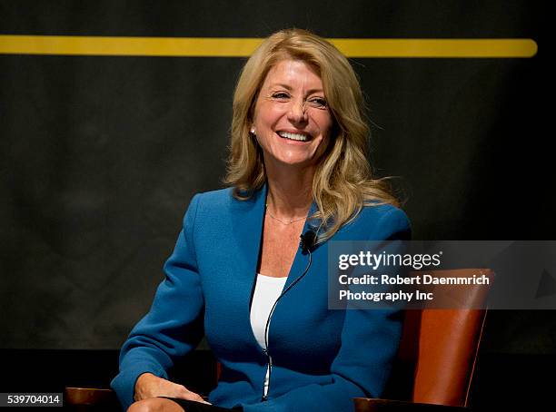 Texas Sen. Wendy Davis, who is widely expected to announce a run for Texas governor this week, talks with Texas Tribune editor Evan Smith at the...