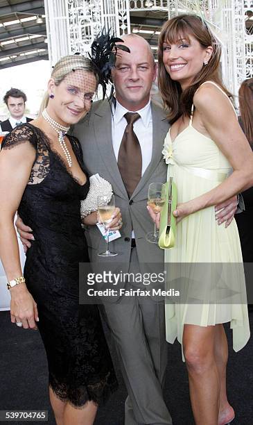 Nikki Dunlop, Peter Morrissey and Michelle Walsh at the Randwick Equestrian Centre's Melbourne Cup Chandon Turf Club, 1 November 2005. SHD Pictures...