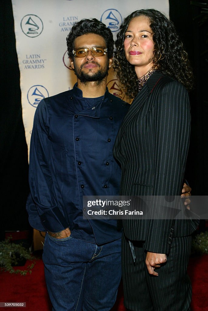 Roby Da Rosa Singer Singer Robi Draco Rosa and video director Angela Alvarado Rosa arrive ...