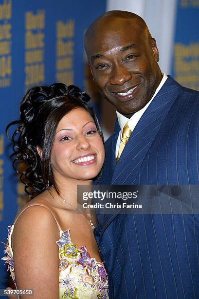 Irene Marquez and actor Michael Clarke Duncan arrive at the World Music Awards 2004 held at Thomas and Mack Center in Las Vegas.