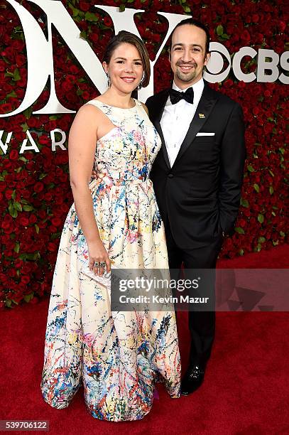 Lin-Manuel Miranda and Vanessa Nadal attend the 70th Annual Tony Awards at The Beacon Theatre on June 12, 2016 in New York City.