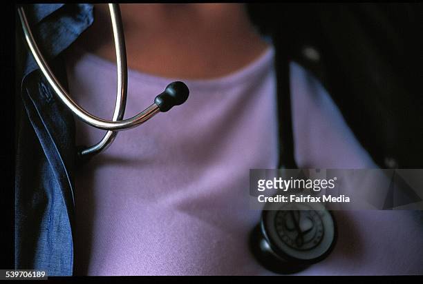 Generic doctor with a stethoscope, 5 February 2001. AFR Picture by GREG NEWINGTON