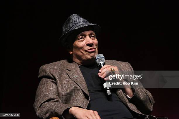 Walter Mosley moderates a discussion at the "Spotlight On Screenwriting: Boyz n the Hood 25th Anniversary Screening With John Singleton And Walter...