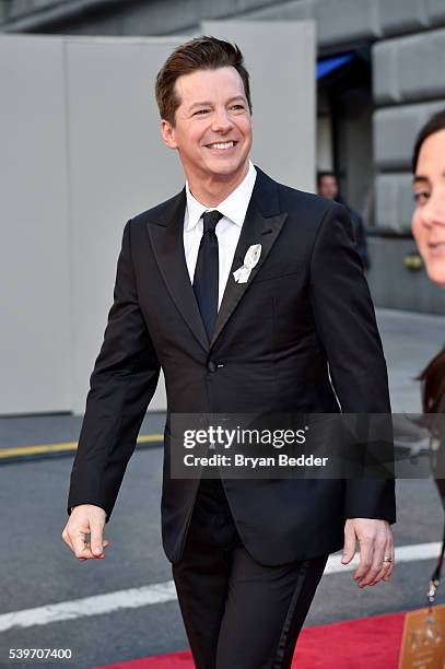 Actor Sean Hayes arrives at FIJI Water at 2016 Tony Awards at The Beacon Theatre on June 12, 2016 in New York City.