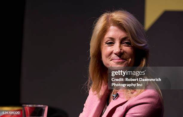 Texas Senator Wendy Davis speaks about the Texas governor's race with Evan Smith of the Texas Tribune two days after her Democratic primary victory....