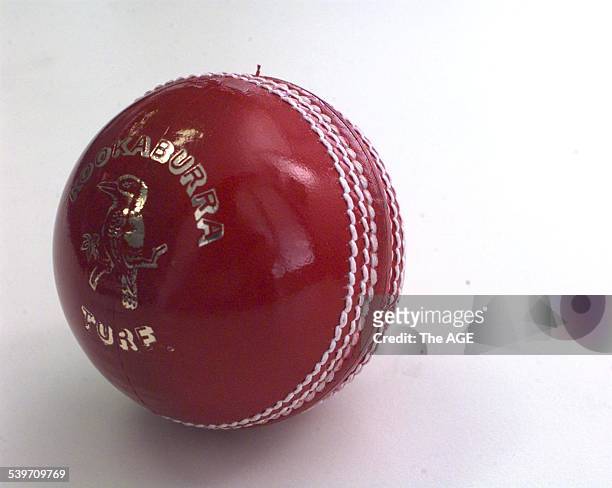 Kookaburra cricket ball. 26 November 1997 THE AGE SPORT Picture by JOHN FRENCH