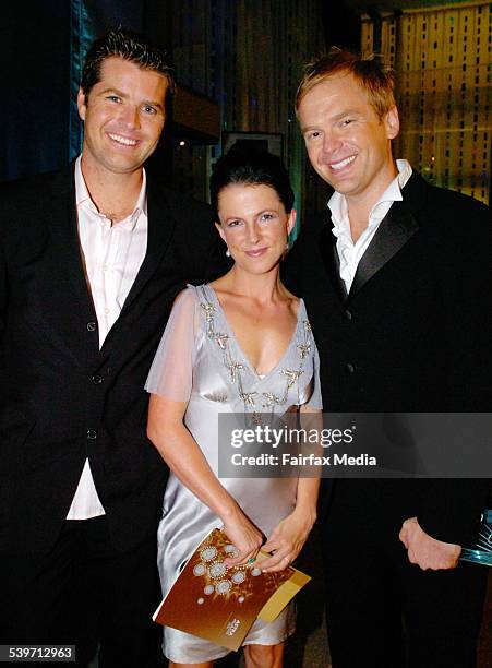 Peter Evans, Natalie Elliott and Bill Granger at the ASTRA Awards, Wharf 8, Walsh Bay, 20 April 2005. SHD Picture by JANIE BARRETT