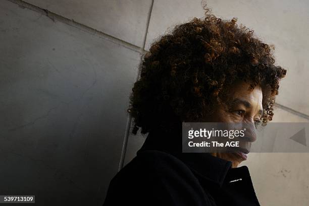 Civil rights campaigner Angela Davis in Melbourne 21st July 2005 THE AGE Picture By NICOLE EMANUEL