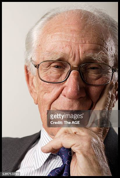 Former Prime Minister Malcolm Fraser photographed in Melbourne, 26 October 2005. The AGE Picture by JOHN DONEGAN