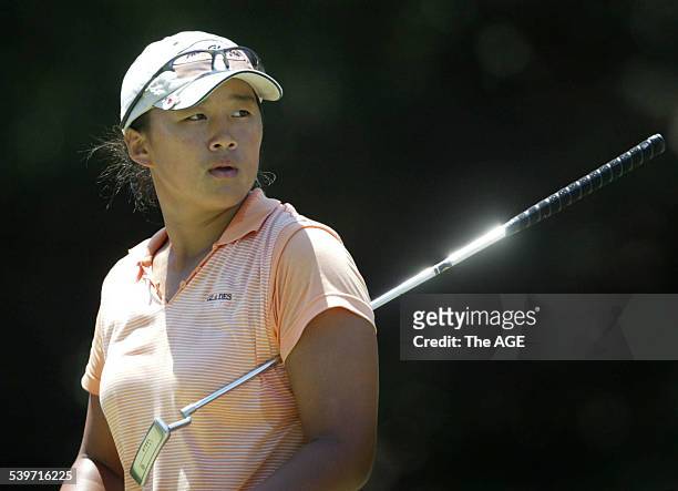 Sixteen-year-old Korean amateur golfer Amy Yang on the third day of the ANZ Ladies Masters at Royal Pines on the Gold Coast. Yang went on to win the...
