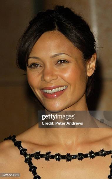 Thandie Newton arrives at the world premiere of "Hot Fuzz" and the Vue Cinema, Leicester Square.