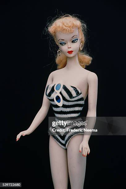 The first Barbie doll produced in 1959.