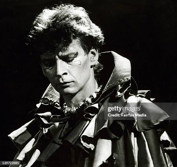 Red Symons, lead guitarist of Skyhooks, plays at the Anzac Day Concert at Festival Hall, Melbourne, 25 April 1983. Fairfax Picture by JOHN KRUTOP